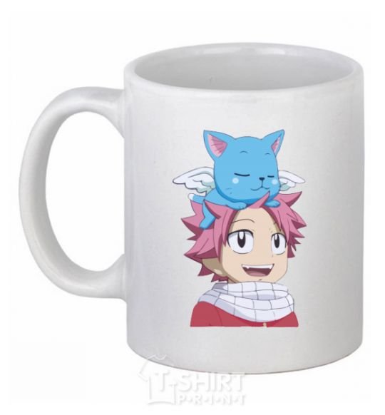 Ceramic mug Fairy Tail Natsu White фото