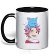 Mug with a colored handle Fairy Tail Natsu black фото