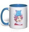 Mug with a colored handle Fairy Tail Natsu royal-blue фото