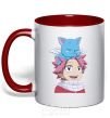 Mug with a colored handle Fairy Tail Natsu red фото