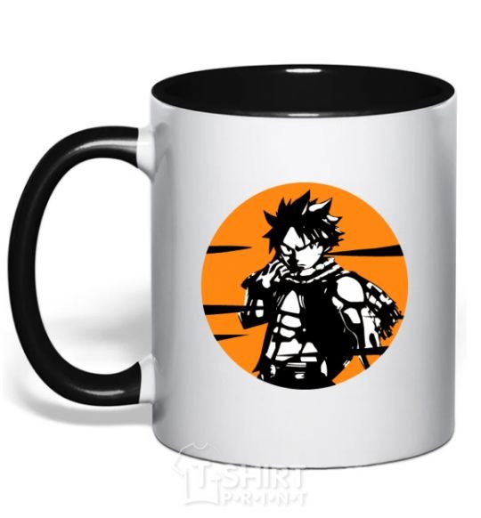 Mug with a colored handle Fairy Tail Nastu in a mug black фото