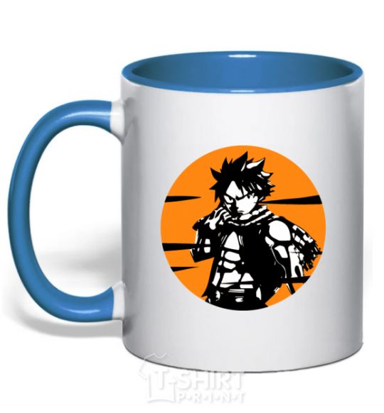 Mug with a colored handle Fairy Tail Nastu in a mug royal-blue фото