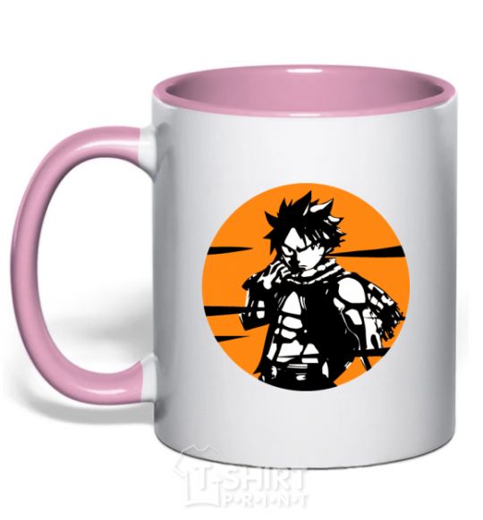 Mug with a colored handle Fairy Tail Nastu in a mug light-pink фото