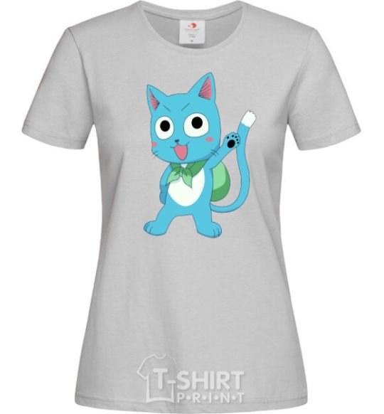 Women's T-shirt Fairy Tail cat grey фото