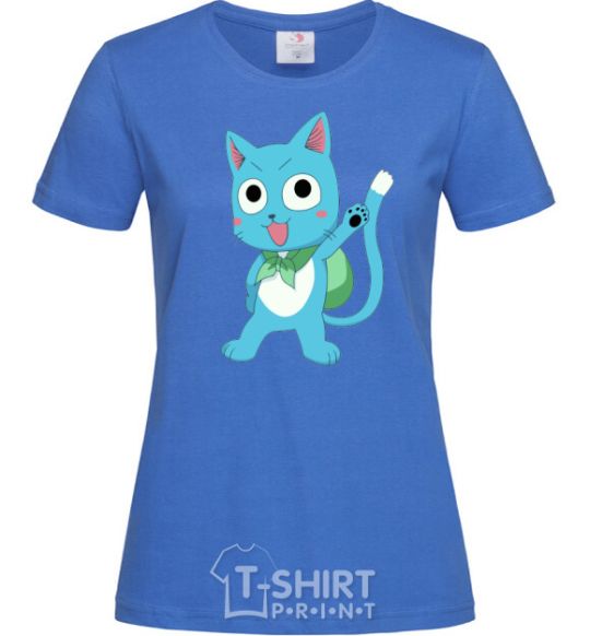 Women's T-shirt Fairy Tail cat royal-blue фото