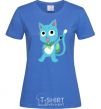 Women's T-shirt Fairy Tail cat royal-blue фото