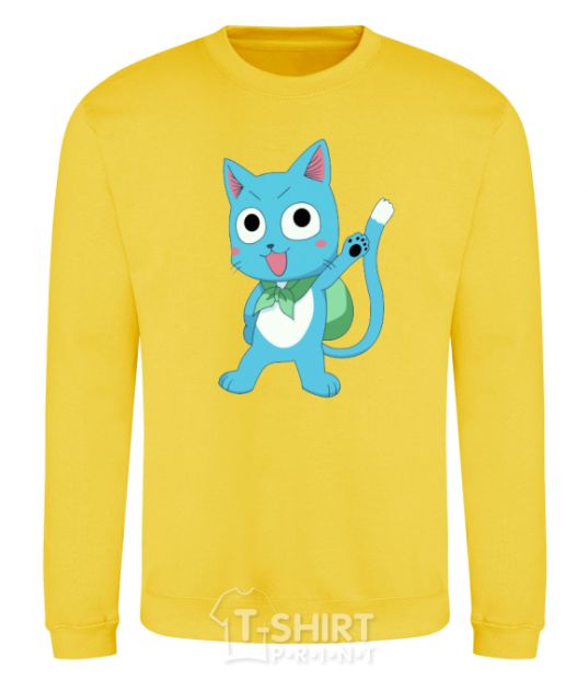Sweatshirt Fairy Tail cat yellow фото