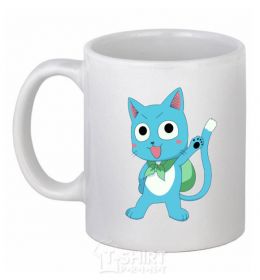 Ceramic mug Fairy Tail cat White фото