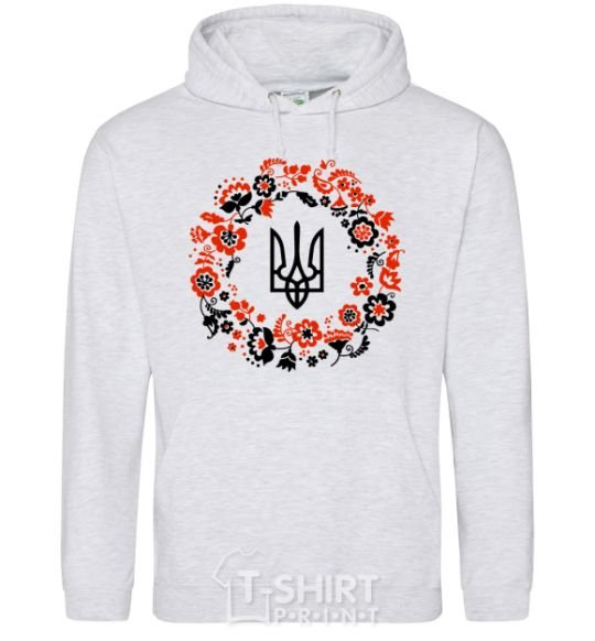 Men`s hoodie Wreath with a trident sport-grey фото