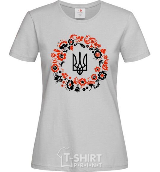 Women's T-shirt Wreath with a trident grey фото