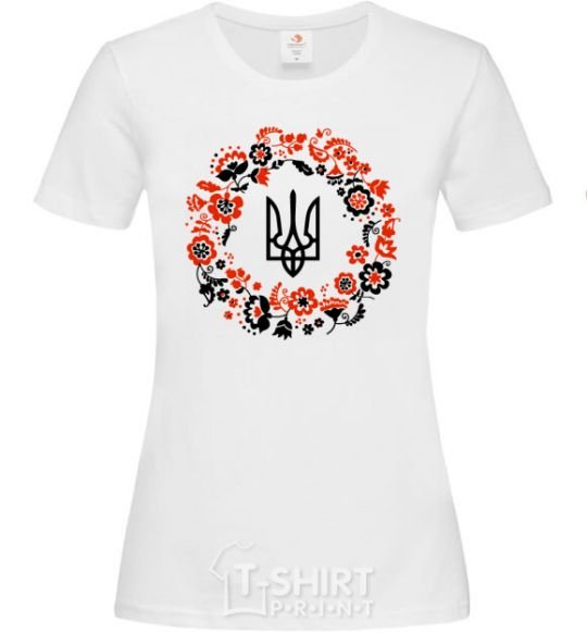 Women's T-shirt Wreath with a trident White фото