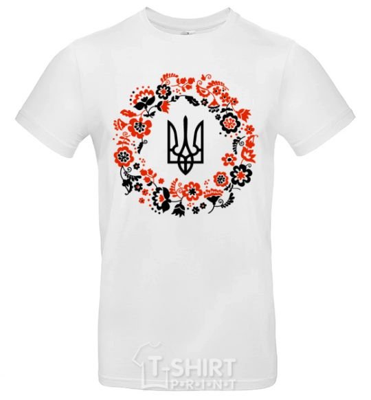 Men's T-Shirt Wreath with a trident White фото