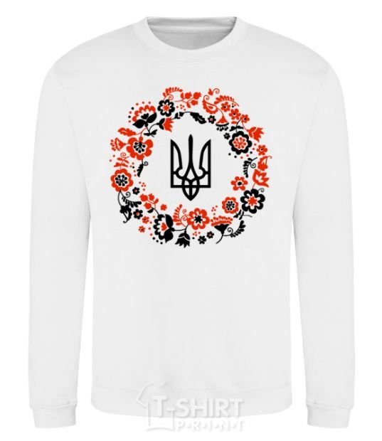 Sweatshirt Wreath with a trident White фото