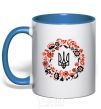 Mug with a colored handle Wreath with a trident royal-blue фото