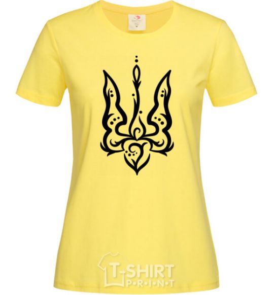 Женская футболка Тризуб вензель Лимонный фото