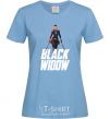 Women's T-shirt Black widow sky-blue фото