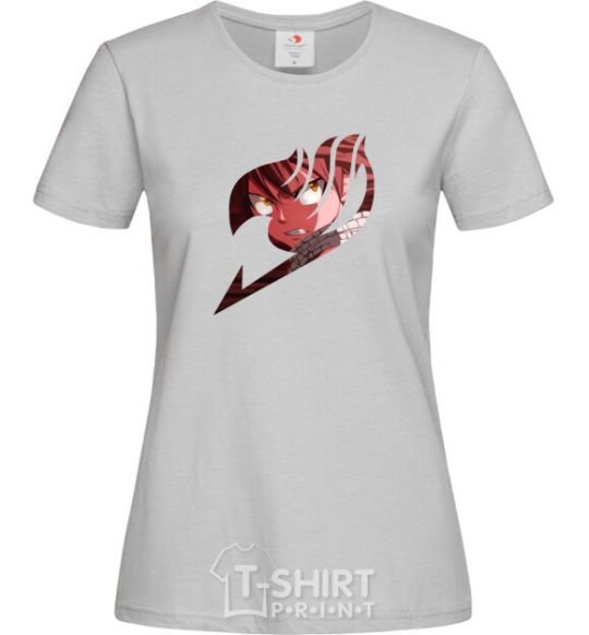 Women's T-shirt Fairy Tail Natsu logo grey фото