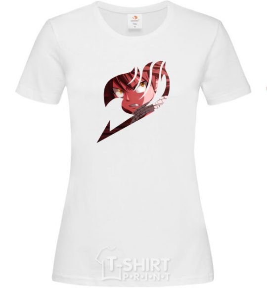 Women's T-shirt Fairy Tail Natsu logo White фото