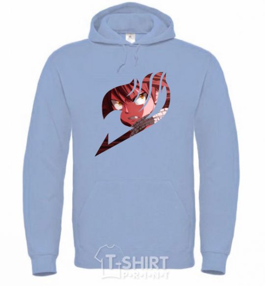 Men`s hoodie Fairy Tail Natsu logo sky-blue фото