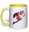 Mug with a colored handle Fairy Tail Natsu logo yellow фото