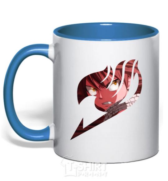 Чашка с цветной ручкой Fairy Tail Natsu logo Ярко-синий фото
