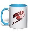 Mug with a colored handle Fairy Tail Natsu logo sky-blue фото