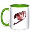 Mug with a colored handle Fairy Tail Natsu logo kelly-green фото