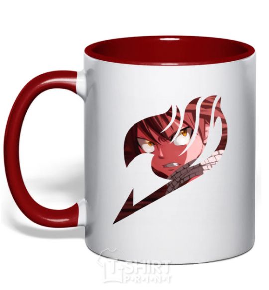 Mug with a colored handle Fairy Tail Natsu logo red фото