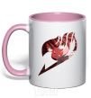 Mug with a colored handle Fairy Tail Natsu logo light-pink фото