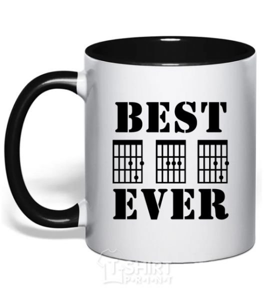 Mug with a colored handle Best Dad Ever black фото