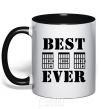 Mug with a colored handle Best Dad Ever black фото