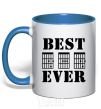 Mug with a colored handle Best Dad Ever royal-blue фото