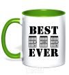 Mug with a colored handle Best Dad Ever kelly-green фото