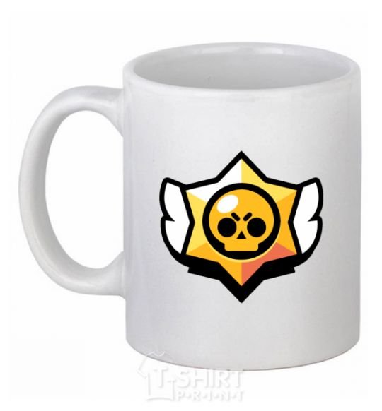 Ceramic mug Brawl Stars logo White фото