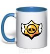 Mug with a colored handle Brawl Stars logo royal-blue фото