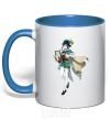 Mug with a colored handle Genshion impact Vents royal-blue фото