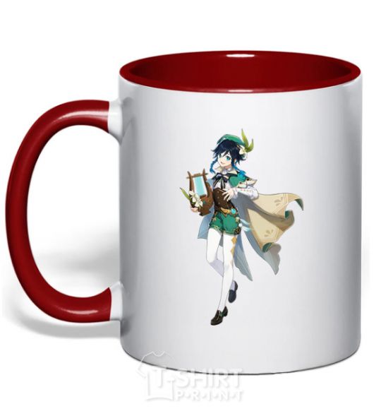 Mug with a colored handle Genshion impact Vents red фото