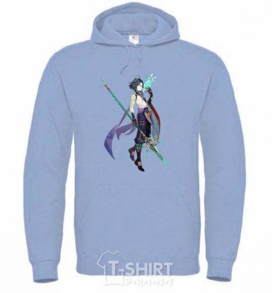 Men`s hoodie Genshion's impact on Xiao sky-blue фото