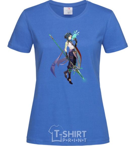 Women's T-shirt Genshion's impact on Xiao royal-blue фото