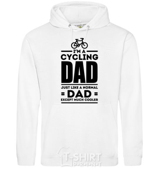 Мужская толстовка (худи) Im a cycling Dad Белый фото