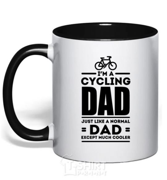 Mug with a colored handle Im a cycling Dad black фото