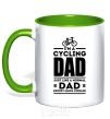 Mug with a colored handle Im a cycling Dad kelly-green фото