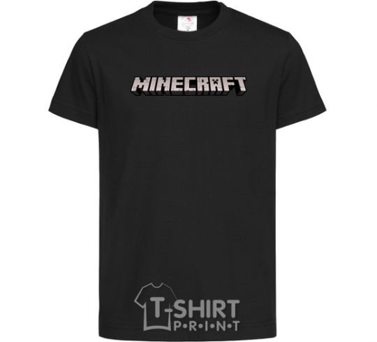 Детская футболка Minecraft logo 3d Черный фото