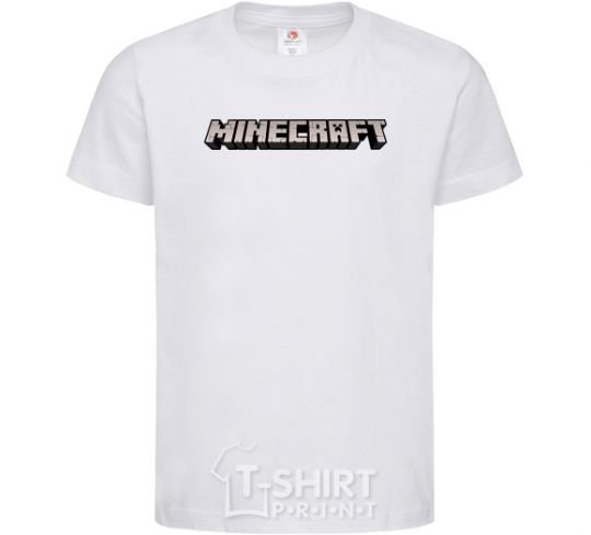 Детская футболка Minecraft logo 3d Белый фото