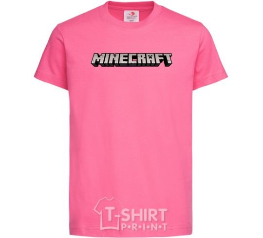 Детская футболка Minecraft logo 3d Ярко-розовый фото