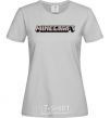 Women's T-shirt Minecraft logo 3d grey фото