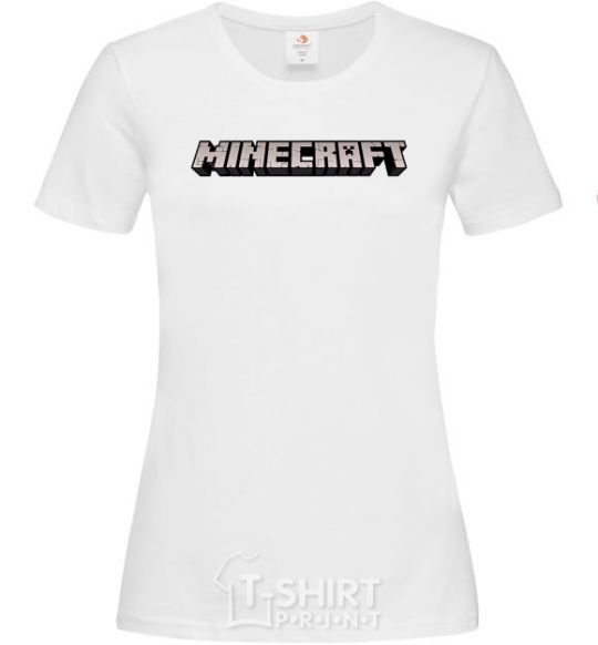 Women's T-shirt Minecraft logo 3d White фото