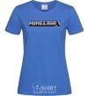 Women's T-shirt Minecraft logo 3d royal-blue фото