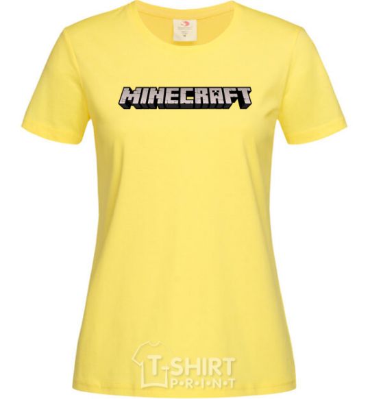 Women's T-shirt Minecraft logo 3d cornsilk фото