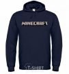 Men`s hoodie Minecraft logo 3d navy-blue фото